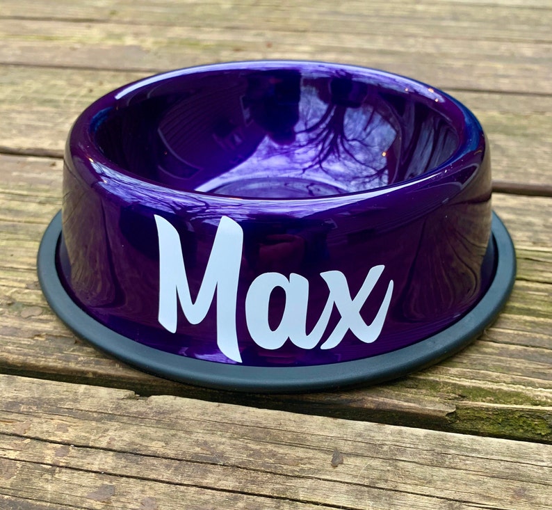 Purple Dog Bowl Personalized Dog Bowl Custom Dog Bowls Dog Etsy