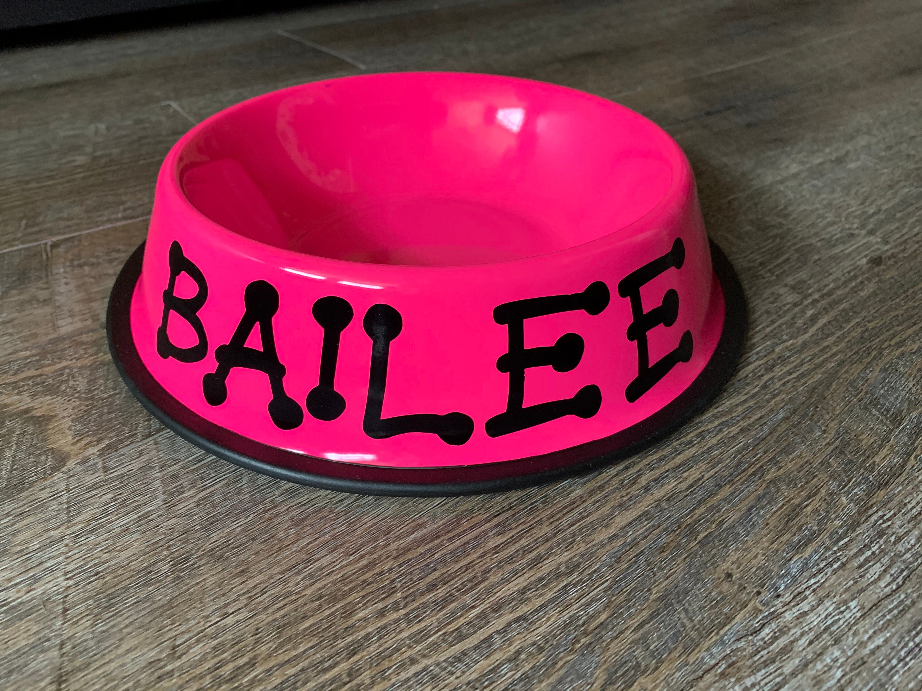 Pink Dog Bowl Personalized Pink Dog Dish Custom Pink Cat Etsy