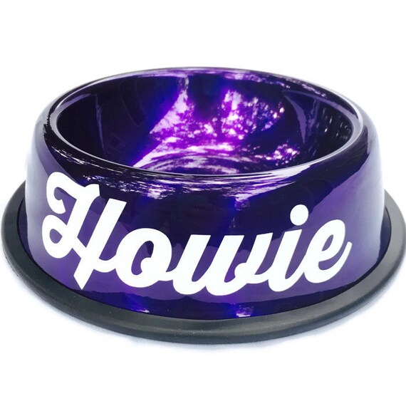 Personalized Purple Dog Bowl Personalized Dog Bowl Custom Etsy