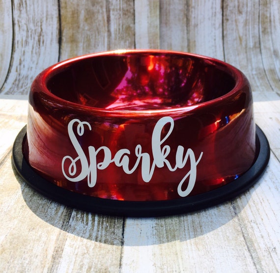 Red Dog Bowl Personalized Red Dog Bowl Custom Cat Bowls Etsy