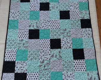 Woodland Quilt, Modern Quilt, Minky Quilt, Baby Quilt, Crib Quilt, Baby Shower Gift, Gender Neutral, Car Seat Quilt, Stroller Blanket,