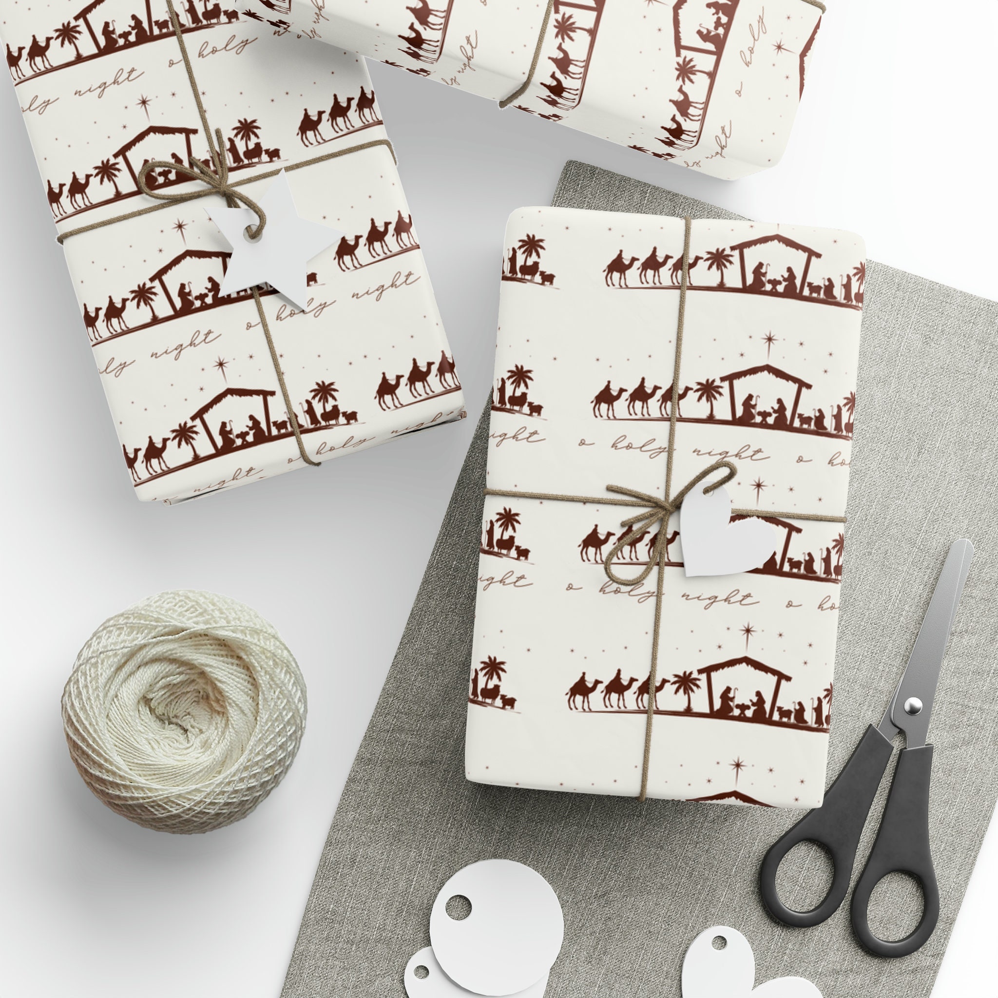 Kraft Brown Wrapping Paper, Recyclable Patterned Wrapping Paper