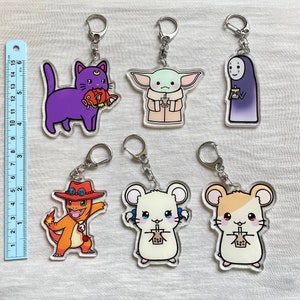 Limited LARGE Fire Fist Charmander keychains double-sided acrylic