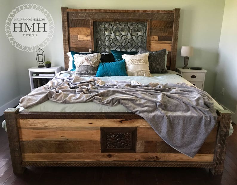 Sold King Size Bed Eclectic Reclaimed Wood Terranean Image 0