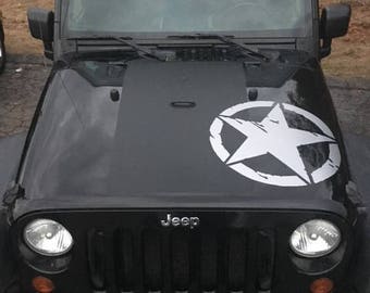 JEEP OSCAR MIKE STAR HOOD DECAL FREEDOM EDITION WRANGLER TJ JK JKU CHOOSE COLOR