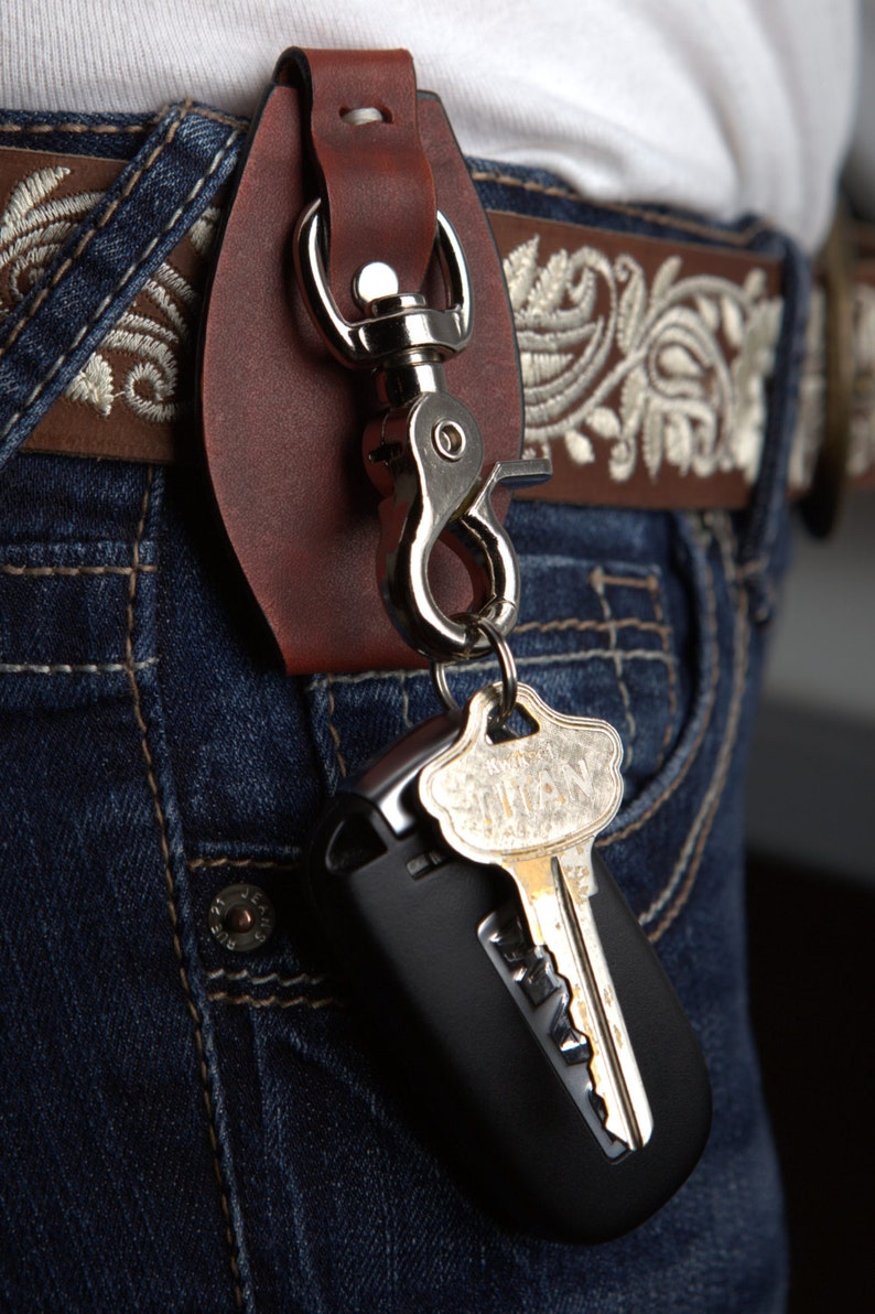 Leather Key Holder Belt loop safely hang keys Secure and Etsy