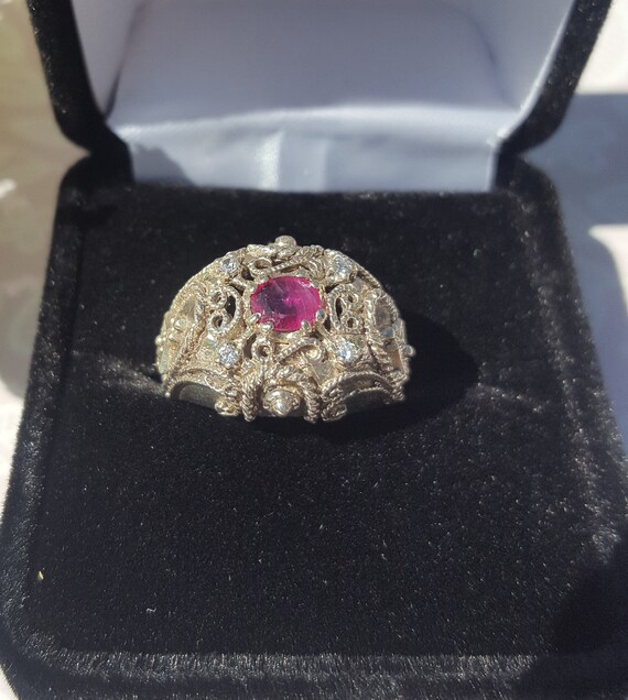 ruby rings set in sterling silver