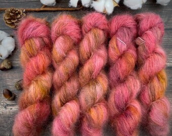 Honeycrisp | Mohair Lace | Hand Dyed Yarn