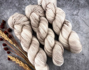 Biscotti Sock | 85/15 SW Merino/Wool Sock Weight| Sand | Hand Dyed Yarn | Superwash wool