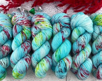 Biscotti DK Weight | 85% SW Merino Wool/15 Nylon | Sugar Cookie Kisses  | Christmas Candy Collection | Hand Dyed Yarn | Superwash