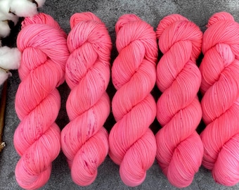 Sport Weight | 100% SW Merino Wool | Pink Petunia | Pinkie Pie Collection | Hand Dyed Yarn | Superwash wool