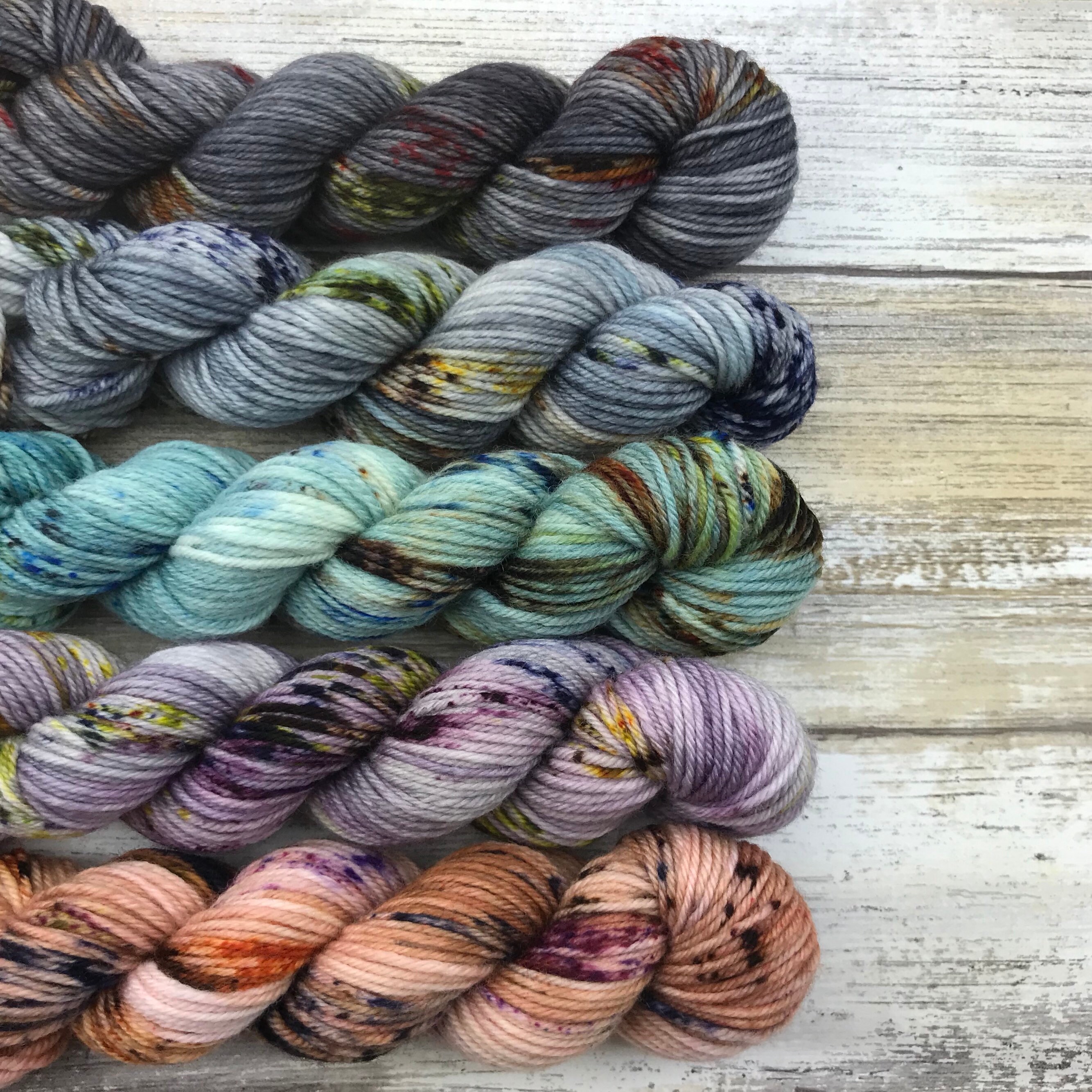 HandDyed Yarn Autumn Horror Mini Skein Set 1