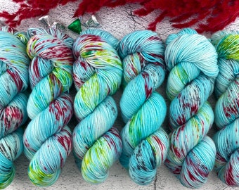 Polwarth Fingering Weight | 100% Superwash Polwarth Wool | Sugar Cookie Kisses | Christmas Candy Collection | Hand Dyed Yarn