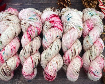 Polwarth Fingering Weight | 100% Superwash Polwarth Wool | Starlight Mints | Christmas Candy Collection | Hand Dyed Yarn