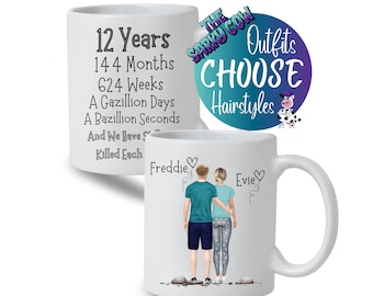 12th Wedding Anniversary Gift for Him, 12th Anniversary Gift for her, 12 Years Anniversary Gift for Year Anniversary Gift, Anniversary Mug