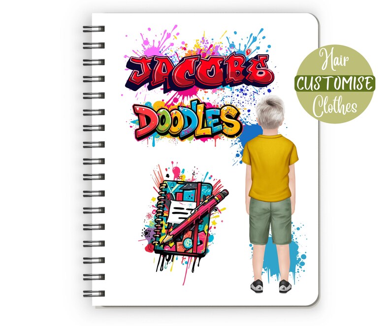 Personalised gifts for boys stationery set, Kids planner, Personalised coloured pencils, Personalised kids notebook, childrens notebook Notebook