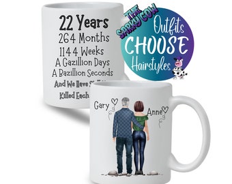 22nd Wedding Anniversary Gift for Him, 22nd Anniversary Gift for her, 22 Years Anniversary Gift for Year Anniversary Gift, Anniversary Mug