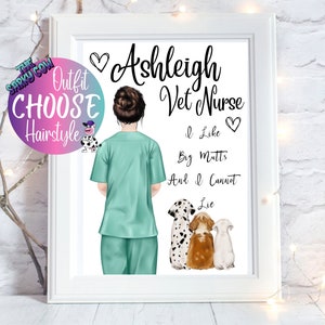 Vet nurse gift, vet nurse print, veterinary nurse gift, vet nurse student vet nurse, graduation vet nurse, qualified vet nurse birthday