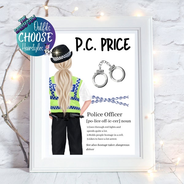 Personalised Police Print, Personalised Police Gift for Police Officer Retirement Gift, Police Officer Graduation Gift, Police Officer Print