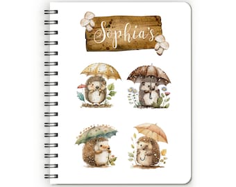 Hedgehog Gifts, Hedgehog Notebook, Hedgehog Journal, Hedgehog Notepad, Hedgehog Themed Gifts, Hedgehog Lover, Birthday Gift for Girls, UK