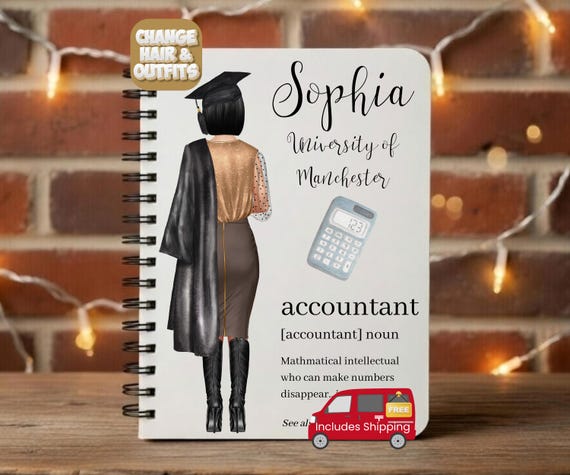 Account Graduation Gift for Her, Personalised Accounts Gifts, Accounting Gifts for Accounting Notebook, Gift for Accountant, Gifts in the Uk