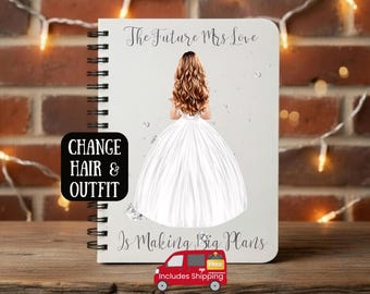 Personalised wedding planner personalised, bridal planning book, journal wedding, bride planner, wedding notebook, bridal planner, custom
