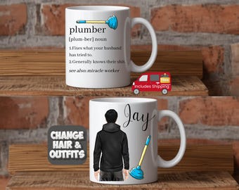 Plumber Mug Gifts for Plumber, Plumbers Mug, Personalised Birthday Gift for Men, Gift for Him, Plumbers Birthday, Thank You Plumber,