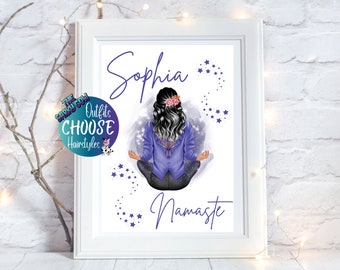 Yoga Print, Yoga Poster, Namaste Print, Yoga Art Print, Yoga Wall Print, Yoga Decor, Yoga Gifts for Women, Namaste Gifts, Yoga Presents