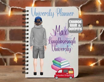 uni planner, back to university notebook, university memory, starting university gifts, uni student gift, uni notebook, gift for student him