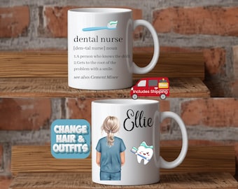 Dental Nurse Mug, Personalised dental nurse gift dental nurse her dental nursing dental graduation gift for dental assistant, personalised