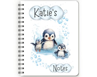 Penguin Gifts, Penguin Notebook, Penguin Journal, Penguin Themed Gifts, Penguin Lovers Gift, Penguin Notepad, Birthday Gift for Girls, UK
