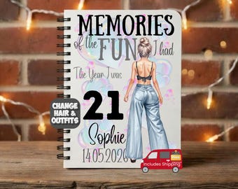 21st Birthday Gift for Her, Memory Journal, 21st Birthday Presents for her, Daughter 21st Gift for 21st Birthday Girl, 21 Gifts for Her