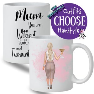Birthday Gift for Mum Gifts for Mum, Funny Mum Gift, Mug for Mum, Personalised Gift for Mothers Day Gifts Mum, Change Hair and Clothing