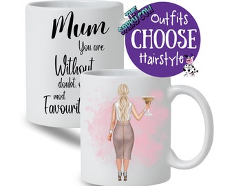 Birthday Gift for Mum Gifts for Mum, Funny Mum Gift, Mug for Mum, Personalised Gift for Mothers Day Gifts Mum, Change Hair and Clothing