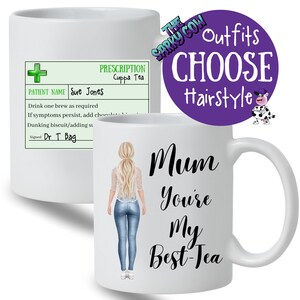 Funny Mum Gift, Mug for Mum, Birthday Gift for Mum, Gifts for Mum, Mum Mug, Mothers Day Gifts Mug, Personalised, Change Hair and Clothing