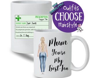 Funny Mum Gift, Mug for Mum, Birthday Gift for Mum, Gifts for Mum, Mum Mug, Mothers Day Gifts Mug, Personalised, Change Hair and Clothing