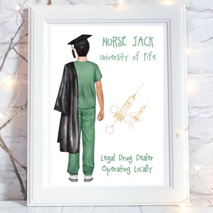 Male Nurse Graduation gift, Nurse Graduation Print for Nurses, Personalised Nurse Gift, Graduation Gift for Nurse in the UK, Nurse 2021