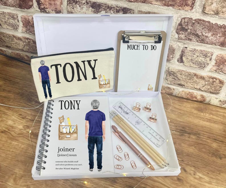 Woodworker gift, funny carpenter gift for carpenter, joiner gift, personalised notebook for men, notebook for him, notebook spiral and blank Full Monty-All Items