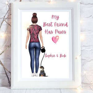 Daschund Gifts for Daschund, Sausage Dog Prints, Dashound Gifts, Dashund Print, Owner and Pet Print Personalised, Dog Owner Gift, Dog Mum