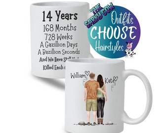 14th Wedding Anniversary Gift for Him, 14th Anniversary Gift for her, 14 Years Anniversary Gift for Year Anniversary Gift, Anniversary Mug