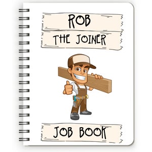 Woodworker gift, carpenter gift for carpenter, joiner gift, personalised notebook for men, notebook for him, notebook spiral and blank