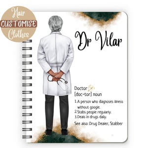 Personalised doctor gift for doctor, doctor notebook, doctor graduation gift, doctor retirement gift,  doctor present, medical student gift