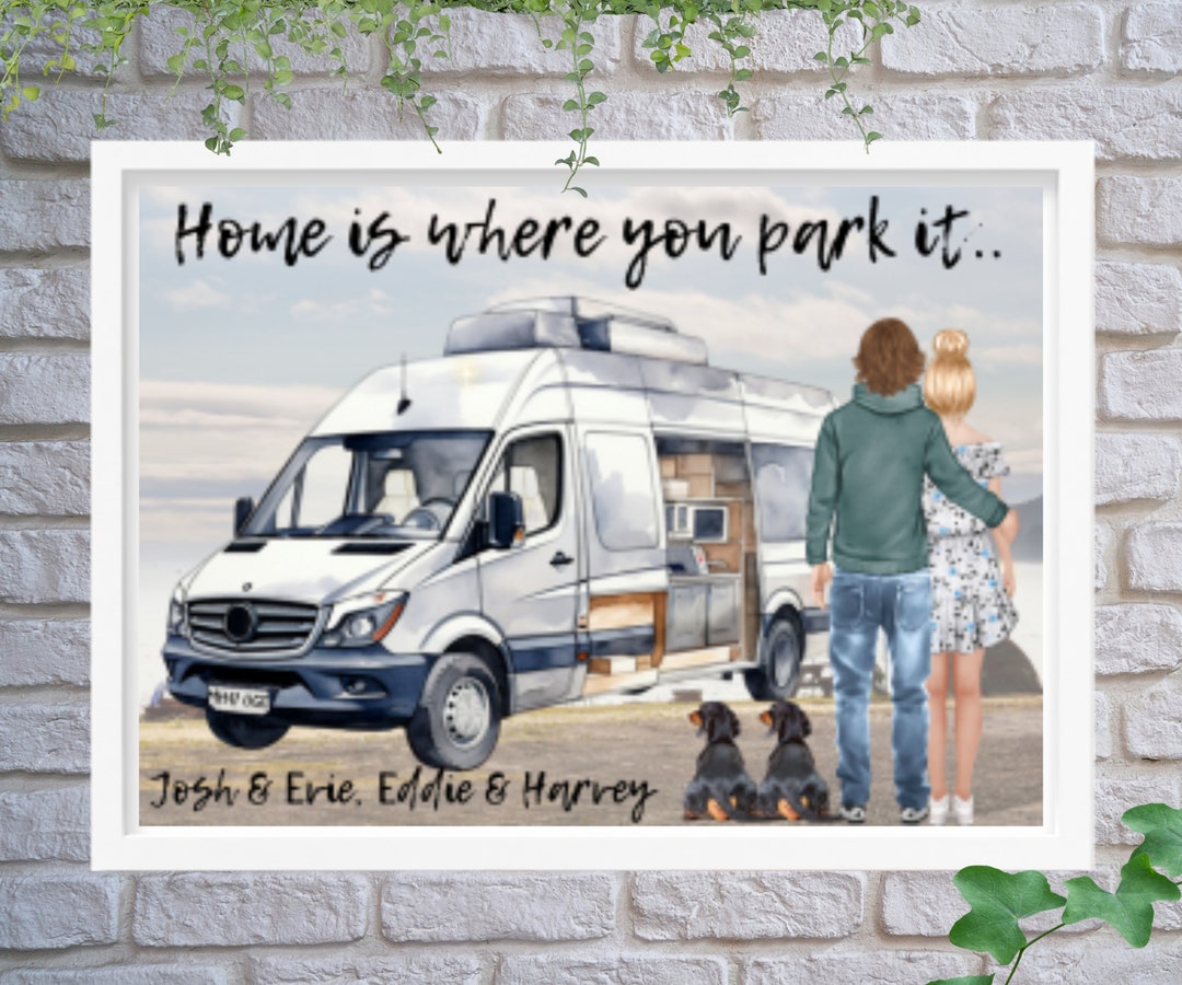 Campervan Gifts for Her or Him, Personalised Campervan Print