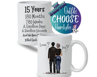 15th Wedding Anniversary Gift for Him, 15th Anniversary Gift for her, 15 Years Anniversary Gift for Year Anniversary Gift, Anniversary Mug