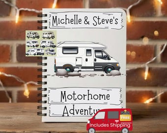 Motorhome Gifts, Motorhome Journal, Travel gift, Travel Note book, Personalised Travel Journal, Traveller Gift Ideas, Travelers Notebook UK