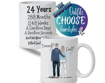 24th Wedding Anniversary Gift for Her, 24th Anniversary Gift for him, 24 Years Anniversary Gift for Year Anniversary Gift, Anniversary Mug