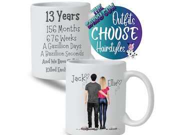 13th Wedding Anniversary Gift for Him, 13th Anniversary Gift for her, 13 Years Anniversary Gift for Year Anniversary Gift, Anniversary Mug