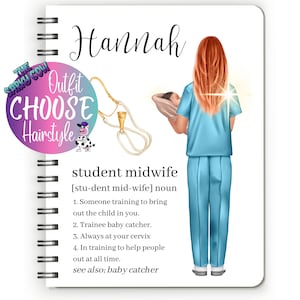 Student Midwife Planner, Student Midwife Gift, Midwifery Student Midwife Notebook, Midwife Student Personalised Birthday Midwife Thank You
