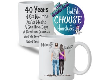 40th Wedding Anniversary Gift for Her, 40th Anniversary Gift for him, 40 Years Anniversary Gift for Year Anniversary Gift, Anniversary Mug