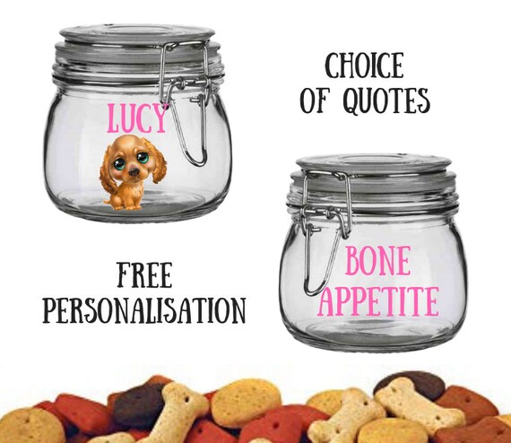 etsy dog treat jar
